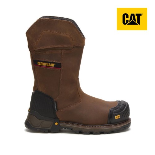 Caterpillar Excavator XL Pull On Waterproof Composite Toe Miesten Turvakengät TummanRuskea (JLGBC)